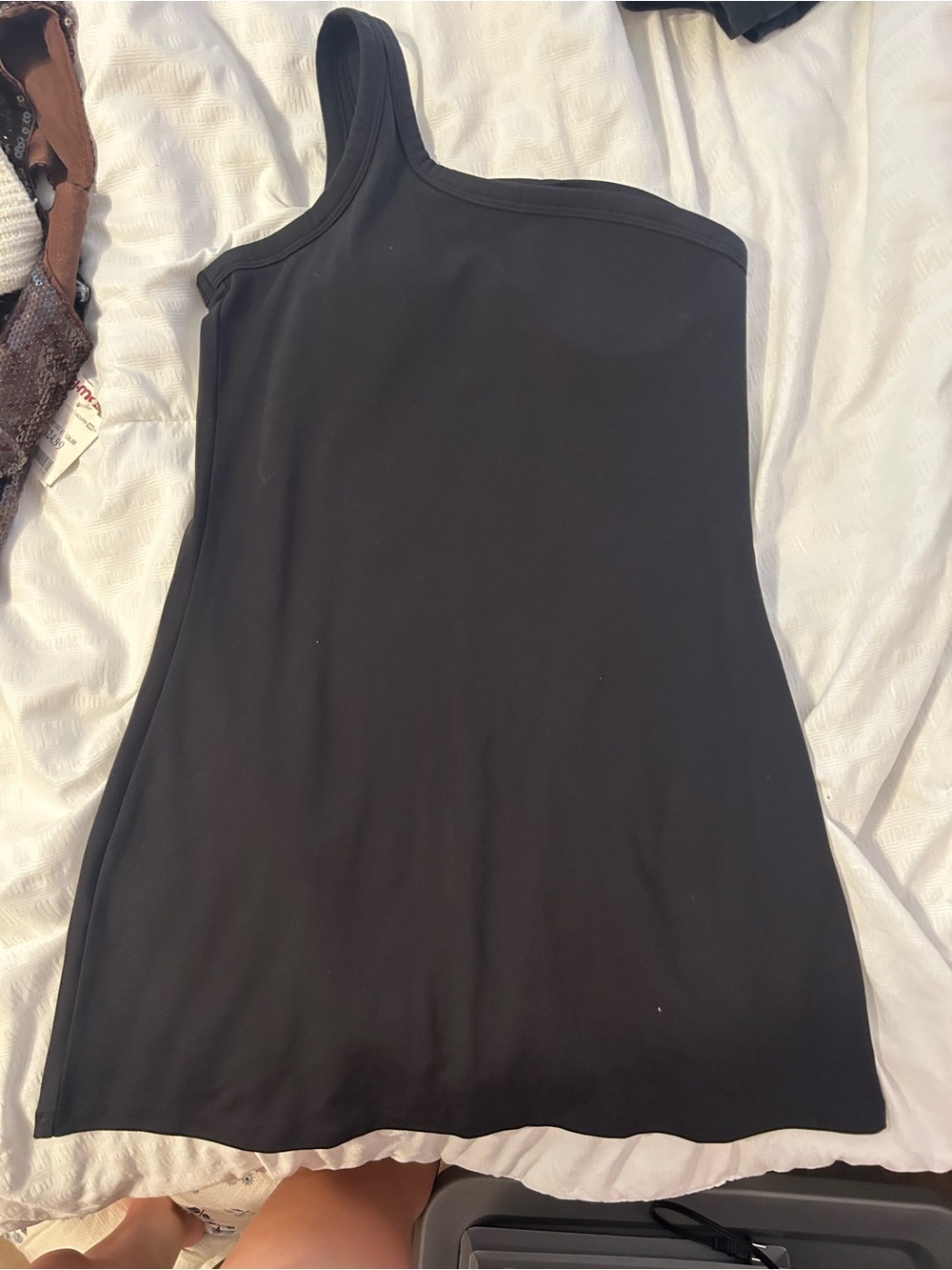 all in motion One-Shoulder active Black Dress